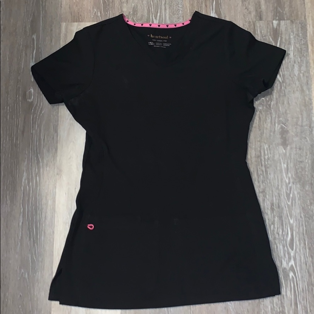 Heart and soul black scrub top!